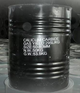 25-50& 50-80mm 295L-315L/Kg Carbure de calcium minimum 50kg/Tambour