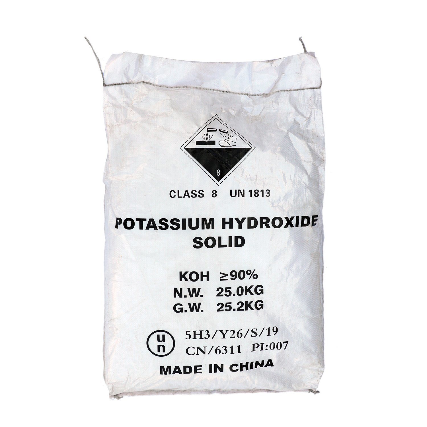 Hydroxyde de potassium 90 % flocons KOH de qualité industrielle 